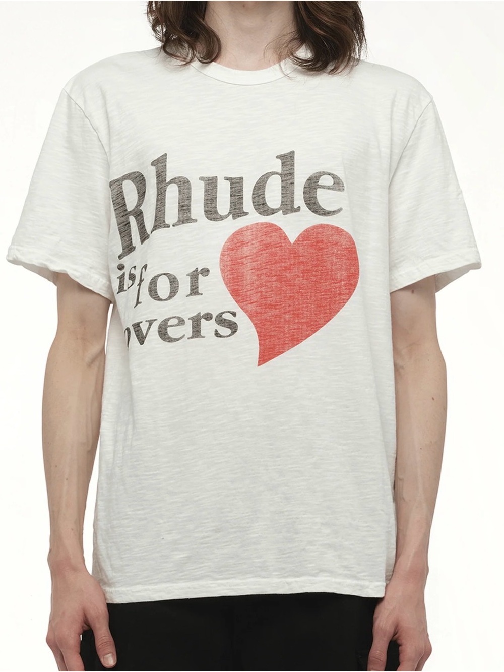 RHUDE Lovers Slub Tee In White
